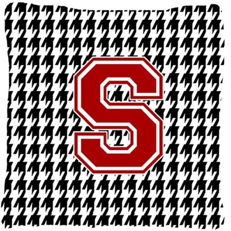 Carolines Treasures Carolines Treasures CJ1021-SPW1414 Monogram - Initial S Houndstooth Decorative Fabric Pillow - 14 x 14 in. CJ1021-SPW1414